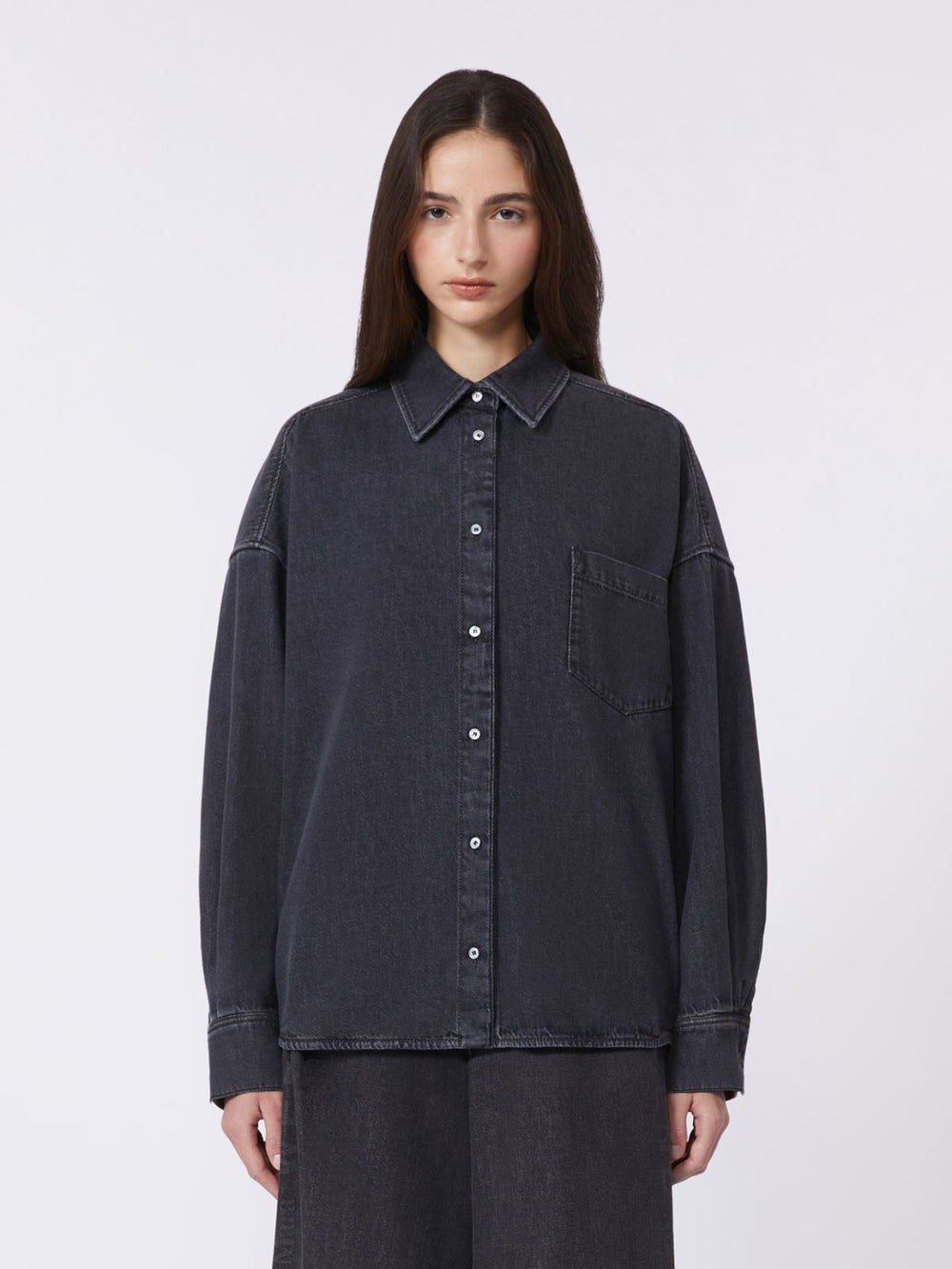 Cotton denim shirt - Black