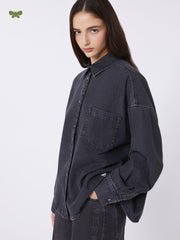 Cotton denim shirt - Black