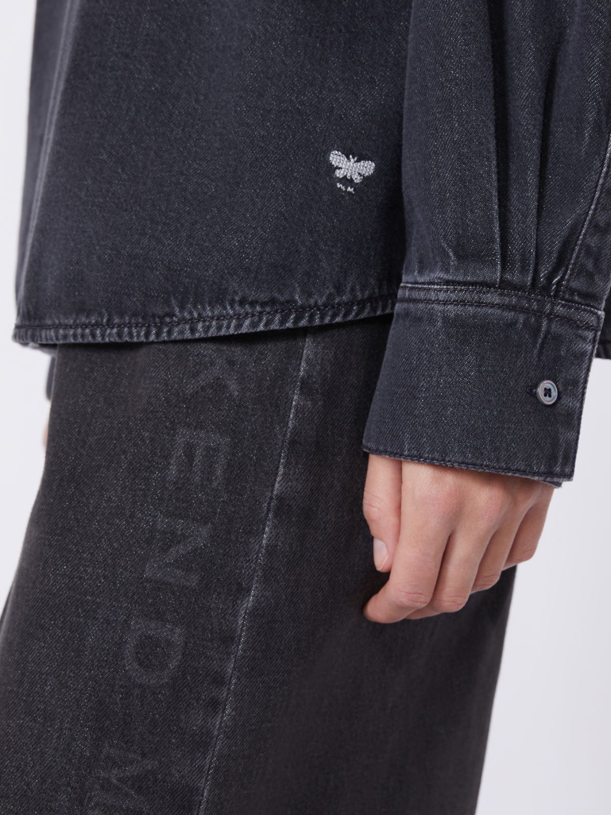 Cotton denim shirt - Black