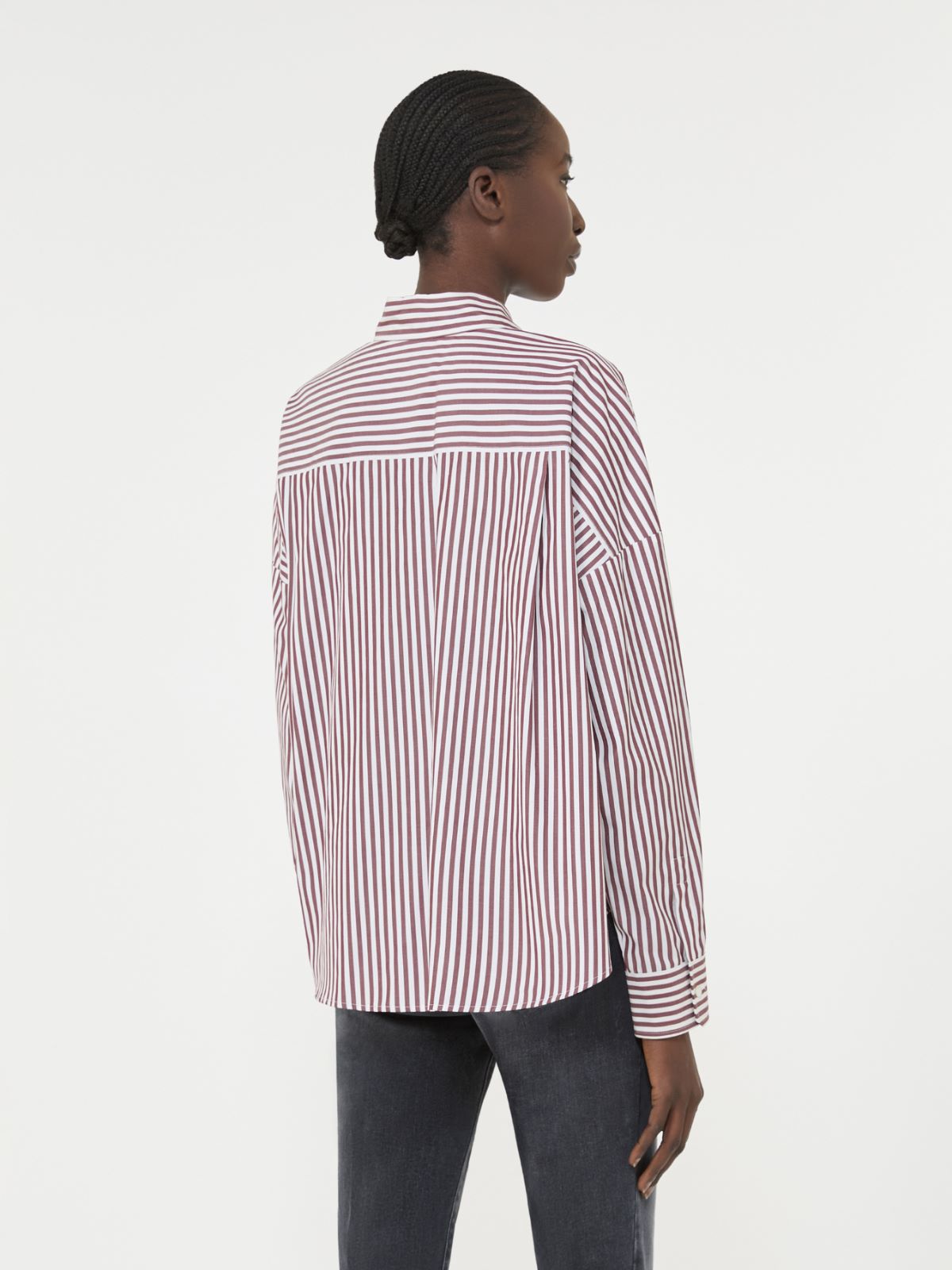 Oversized cotton shirt - Bordeaux