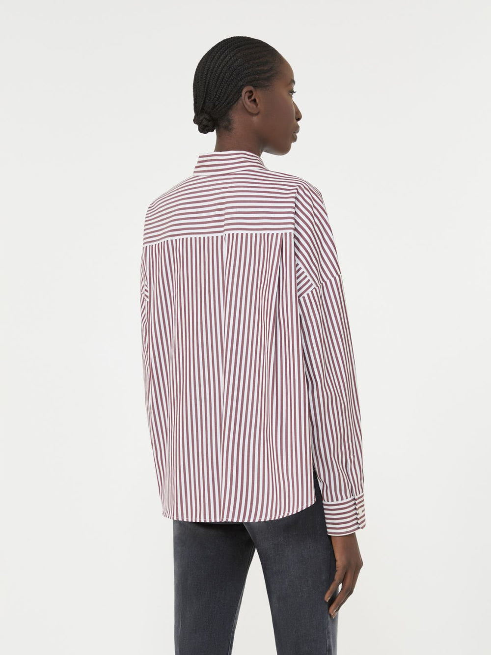 Oversized cotton shirt - Bordeaux
