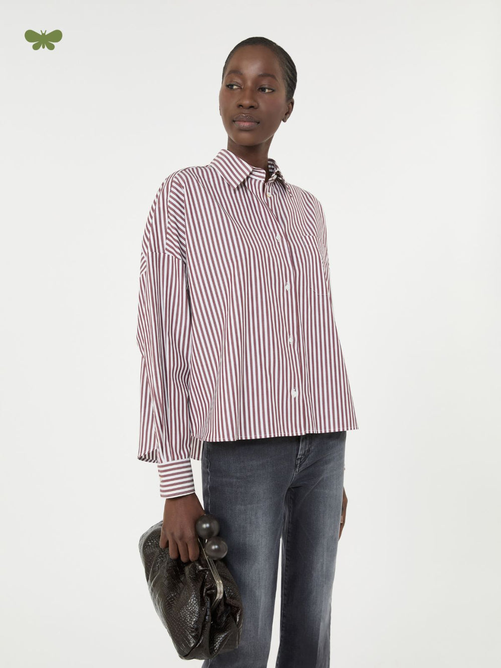 Oversized cotton shirt - Bordeaux