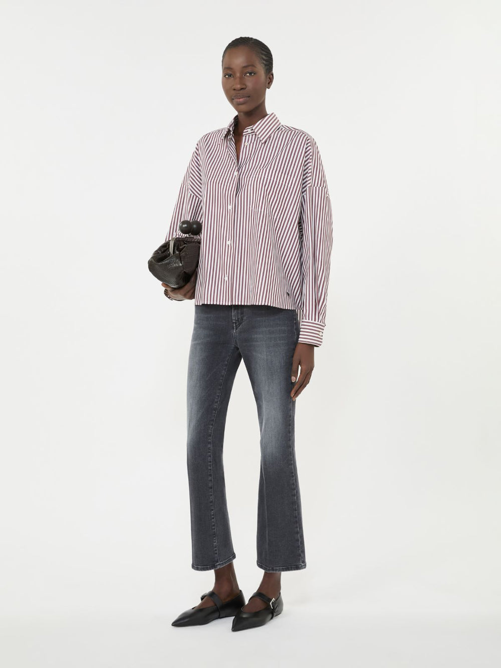 Oversized cotton shirt - Bordeaux