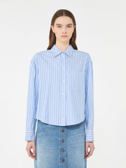 Striped cotton Oxford shirt - Light blue