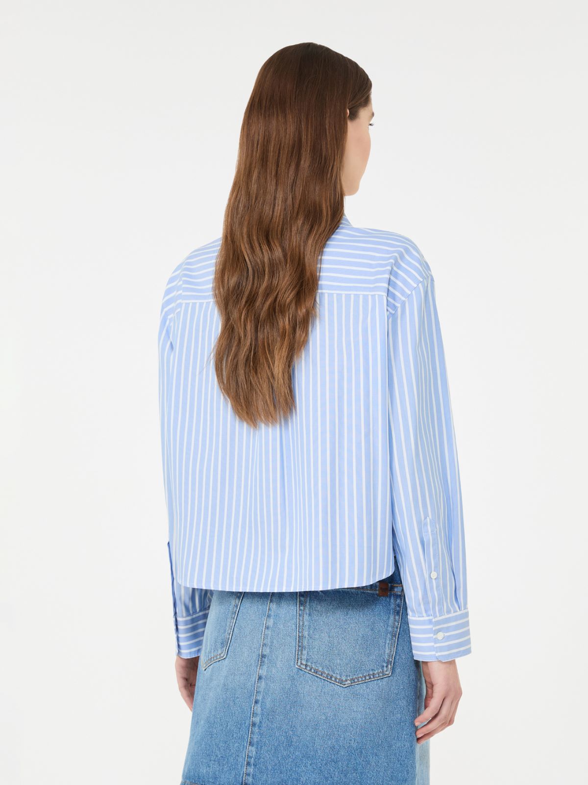 Striped cotton Oxford shirt - Light blue