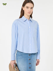 Striped cotton Oxford shirt - Light blue