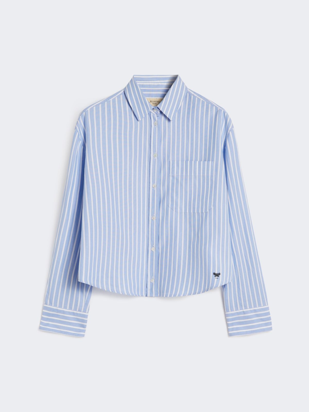 Striped cotton Oxford shirt - Light blue