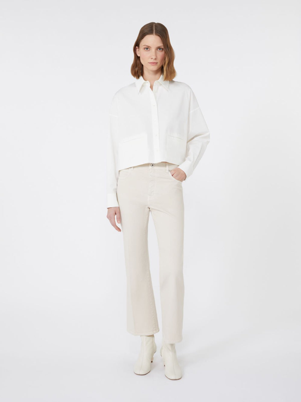 Boxy-fit heavy cotton shirt - White