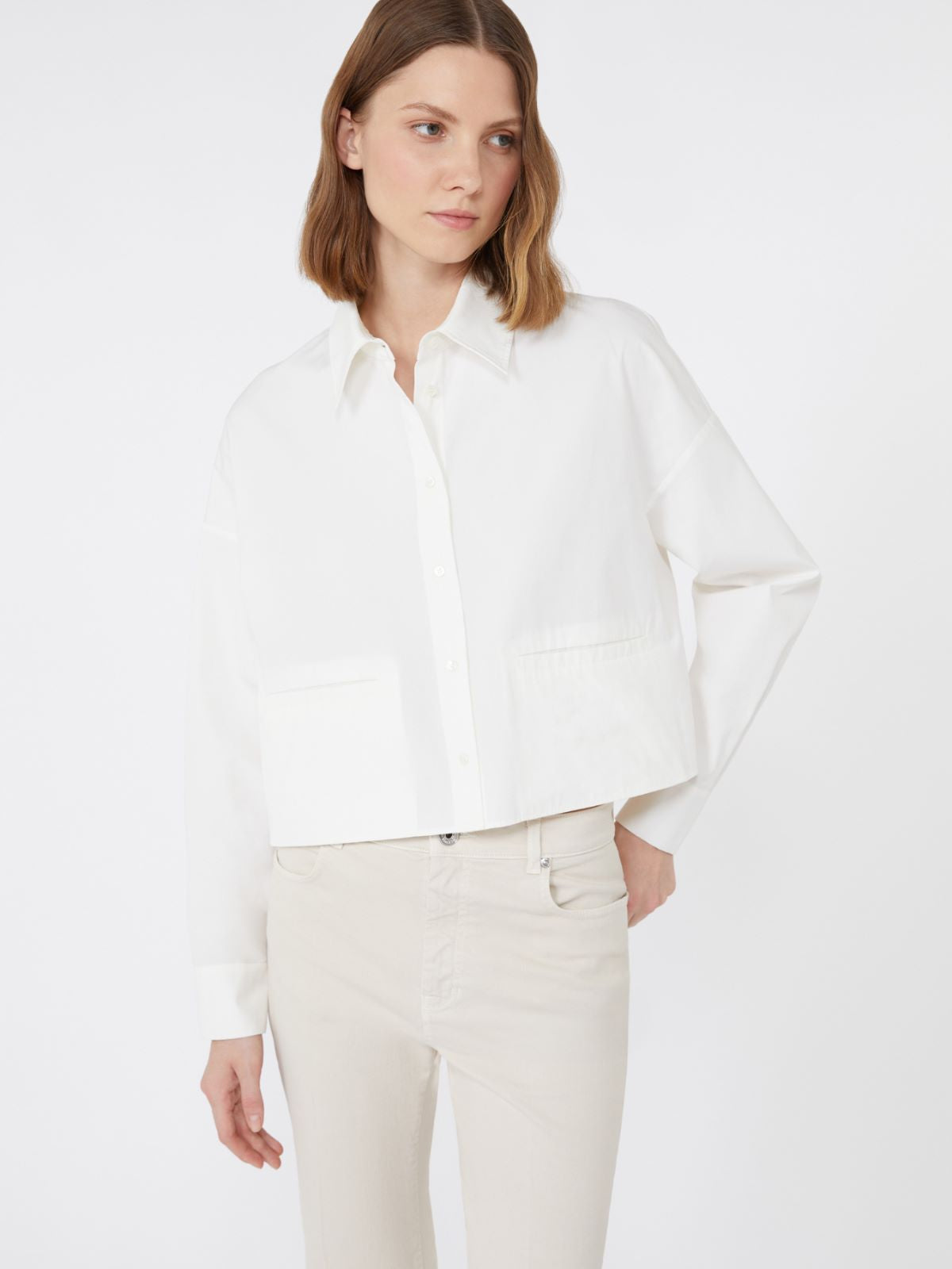 Boxy-fit heavy cotton shirt - White