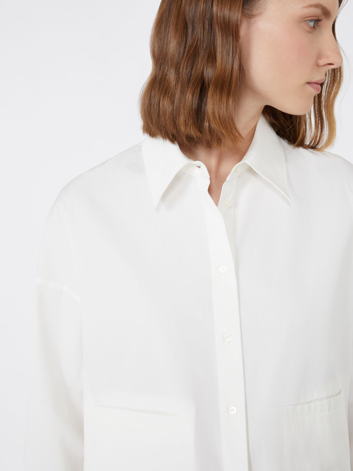 Boxy-fit heavy cotton shirt - White