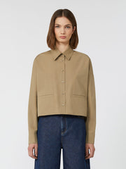 Boxy-fit heavy cotton shirt - Desert