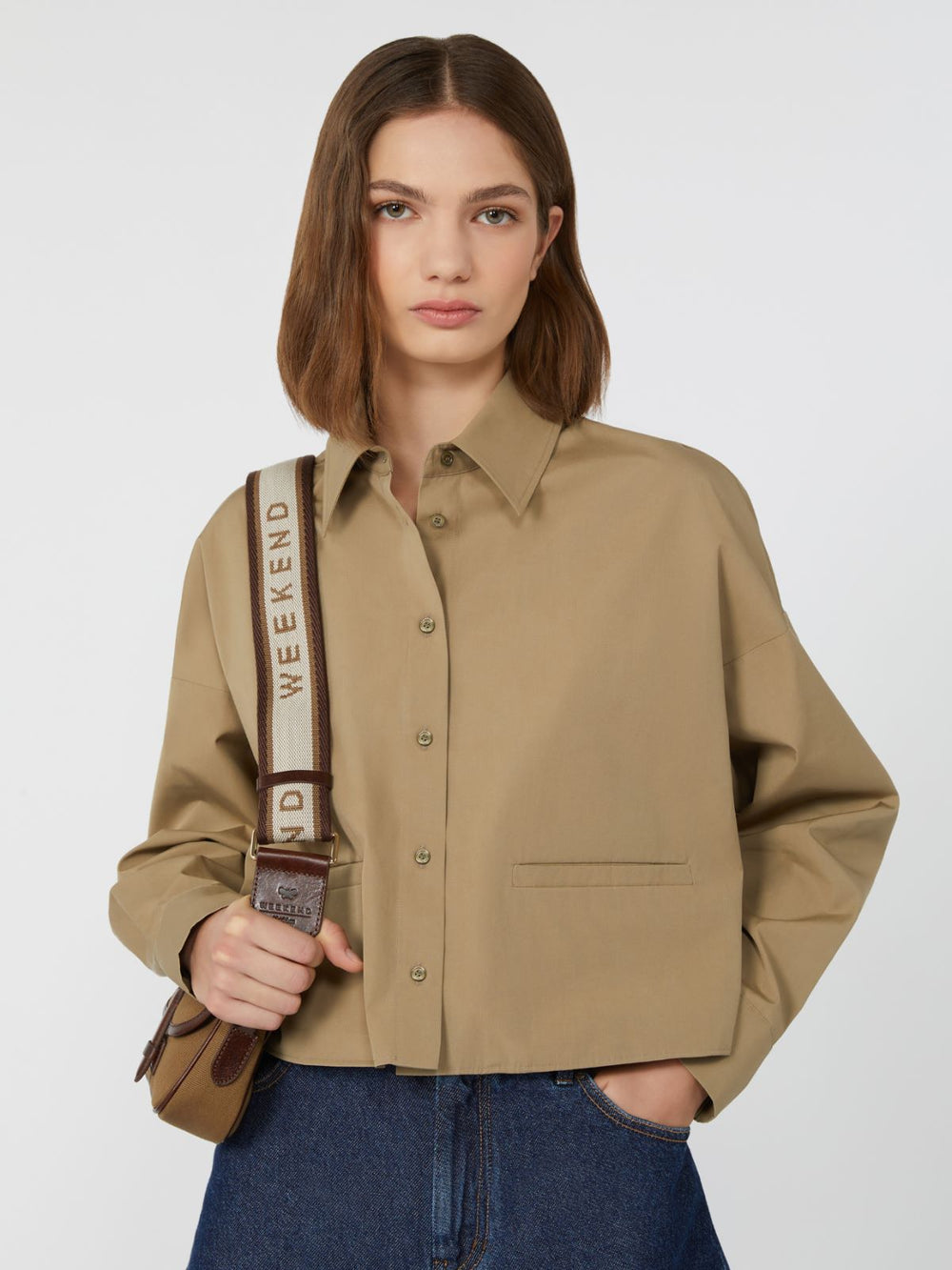 Boxy-fit heavy cotton shirt - Desert