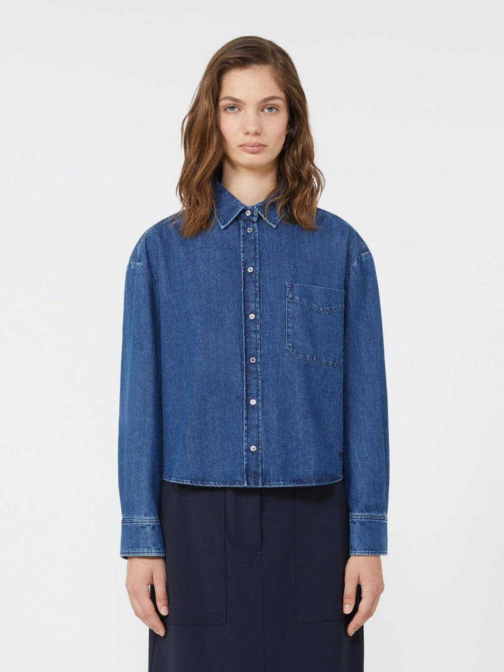 Boxy denim shirt - Navy