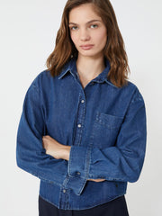Boxy denim shirt - Navy