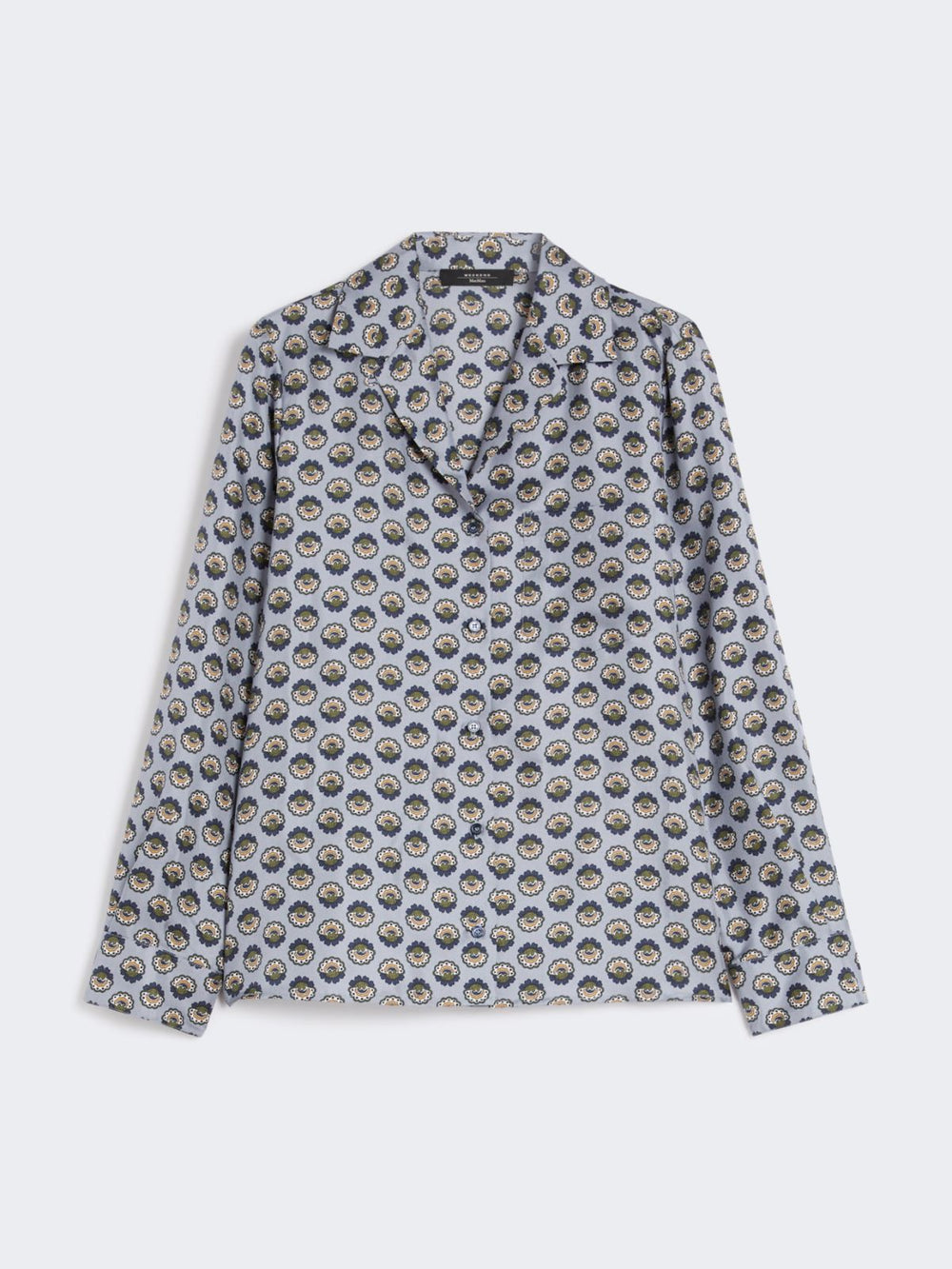 Printed silk pyjama shirt - Light blue
