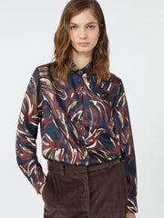 Printed twill shirt - Ultramarine