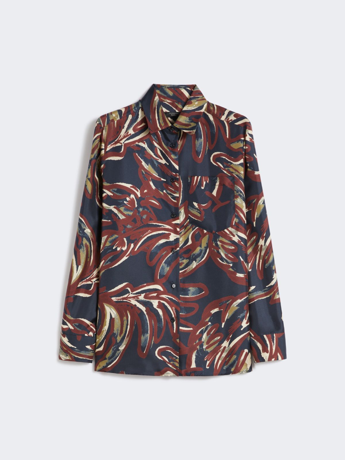 Printed twill shirt - Ultramarine