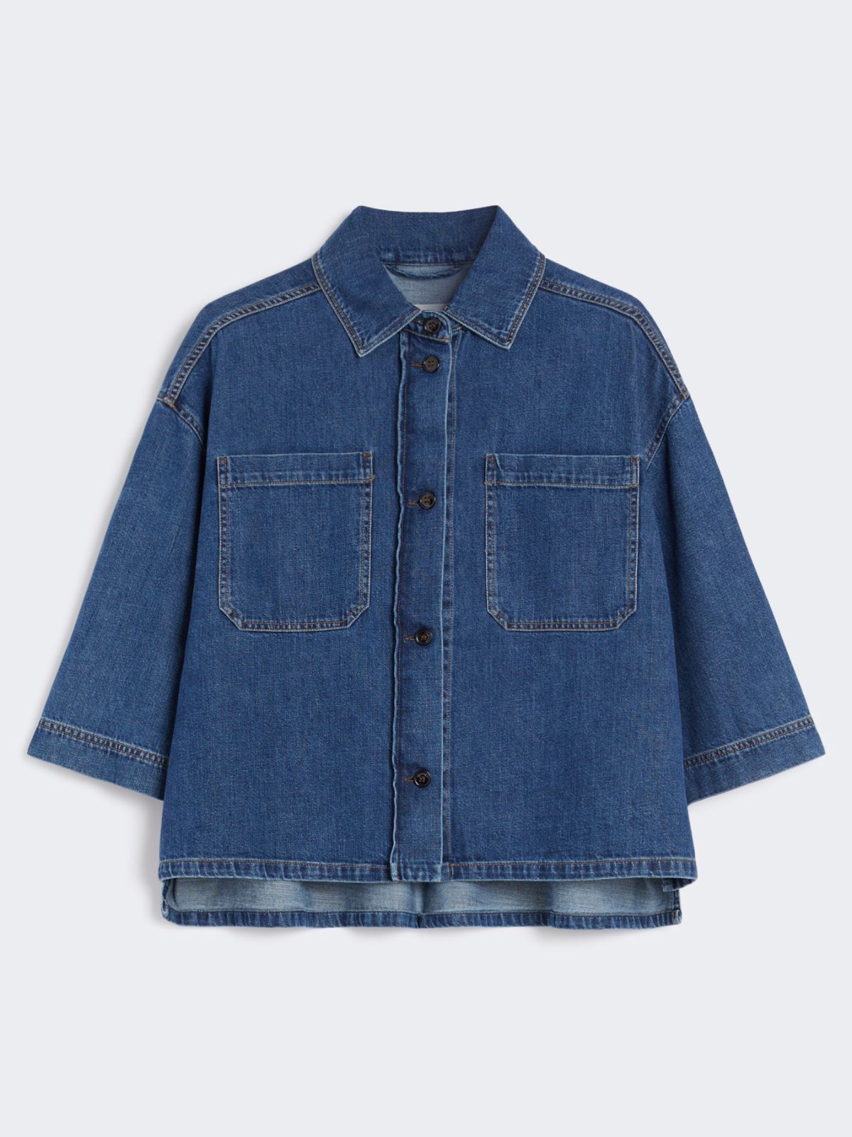 Denim cropped shirt - Navy