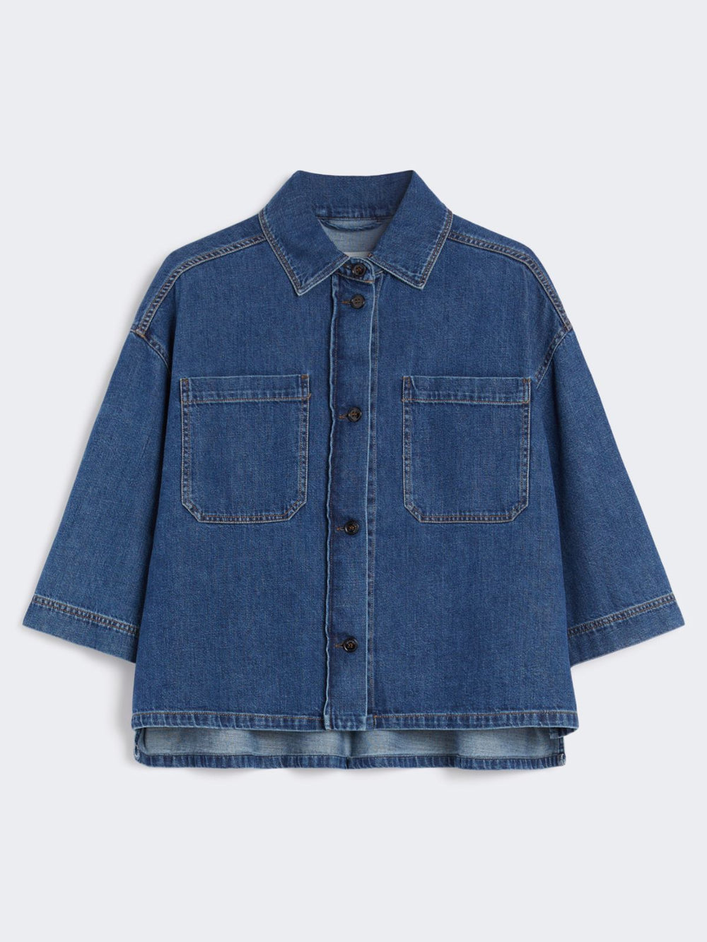 Denim cropped shirt - Navy
