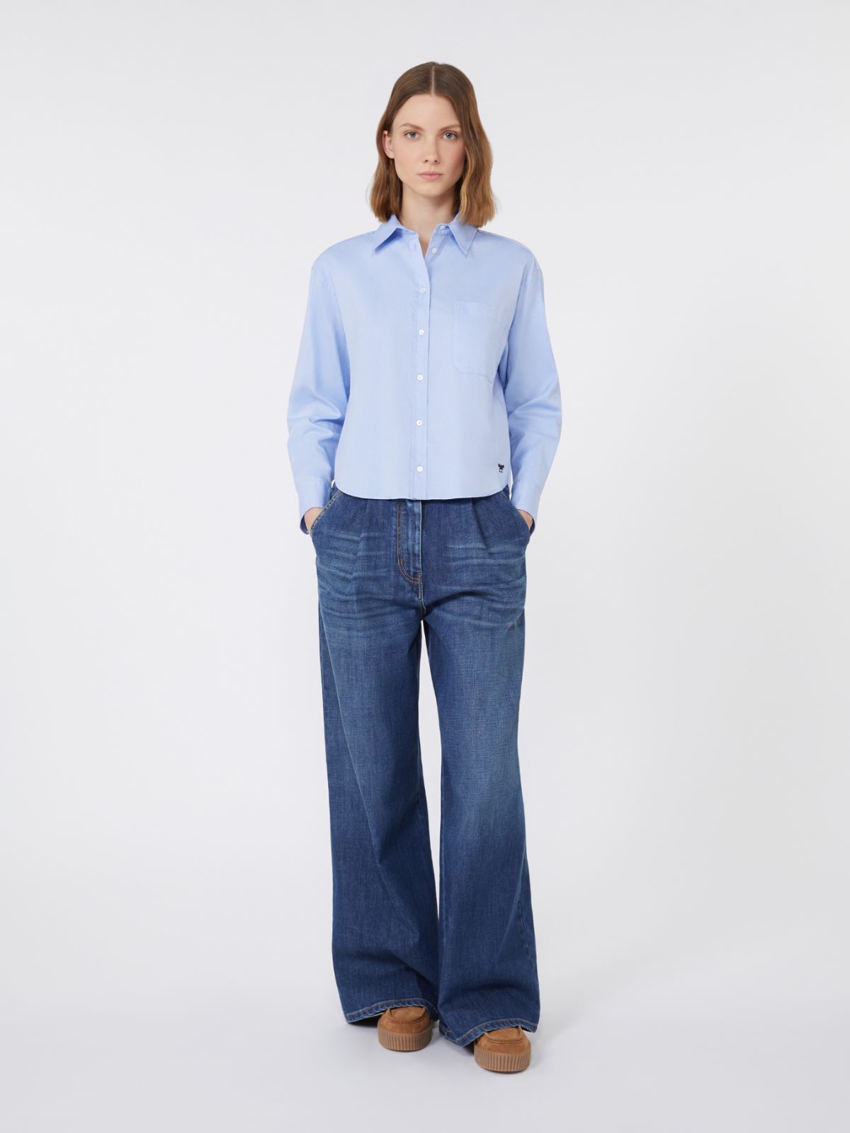 Cotton Oxford shirt - Light blue