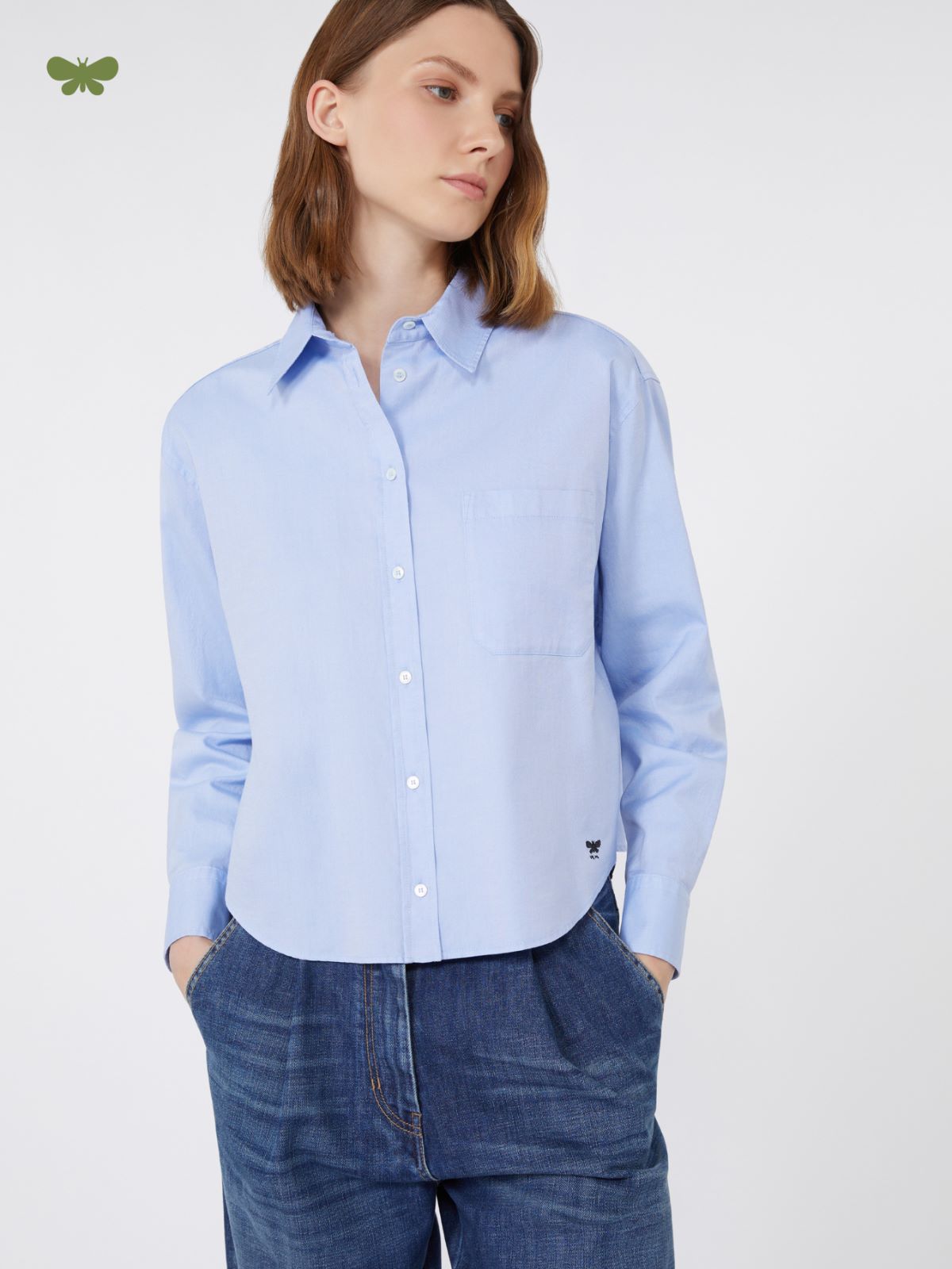Cotton Oxford shirt - Light blue