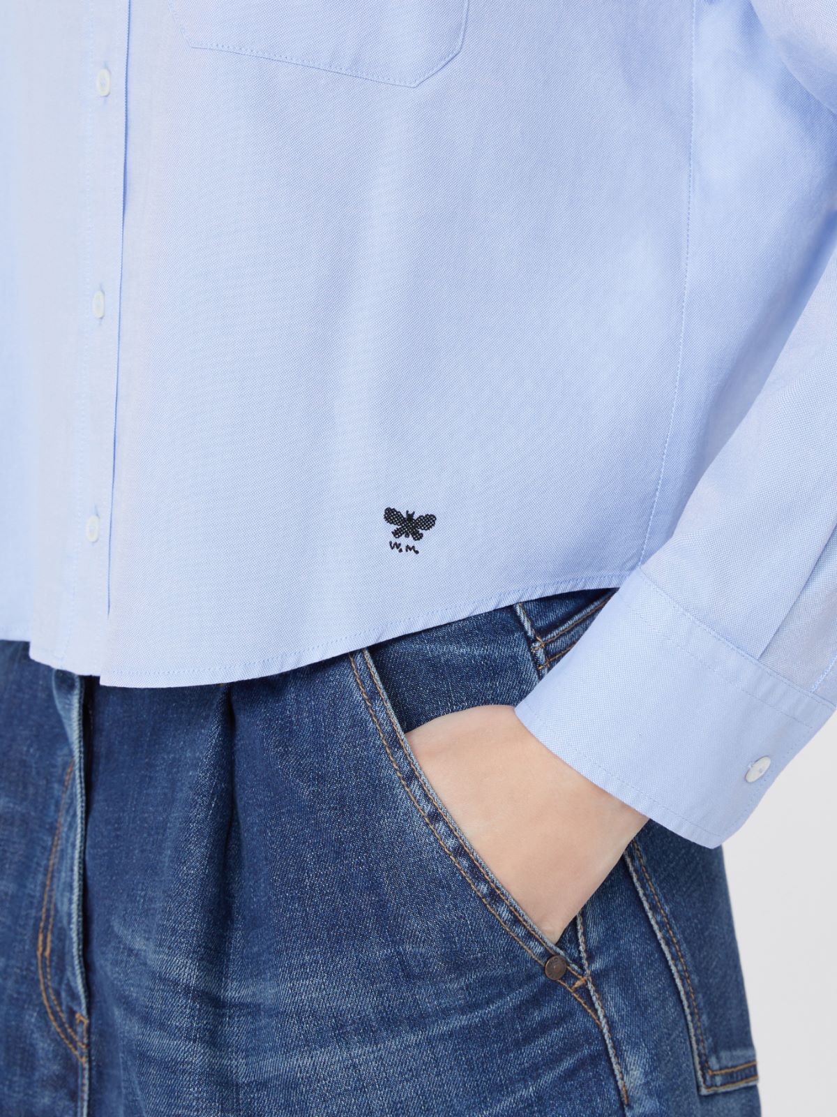 Cotton Oxford shirt - Light blue