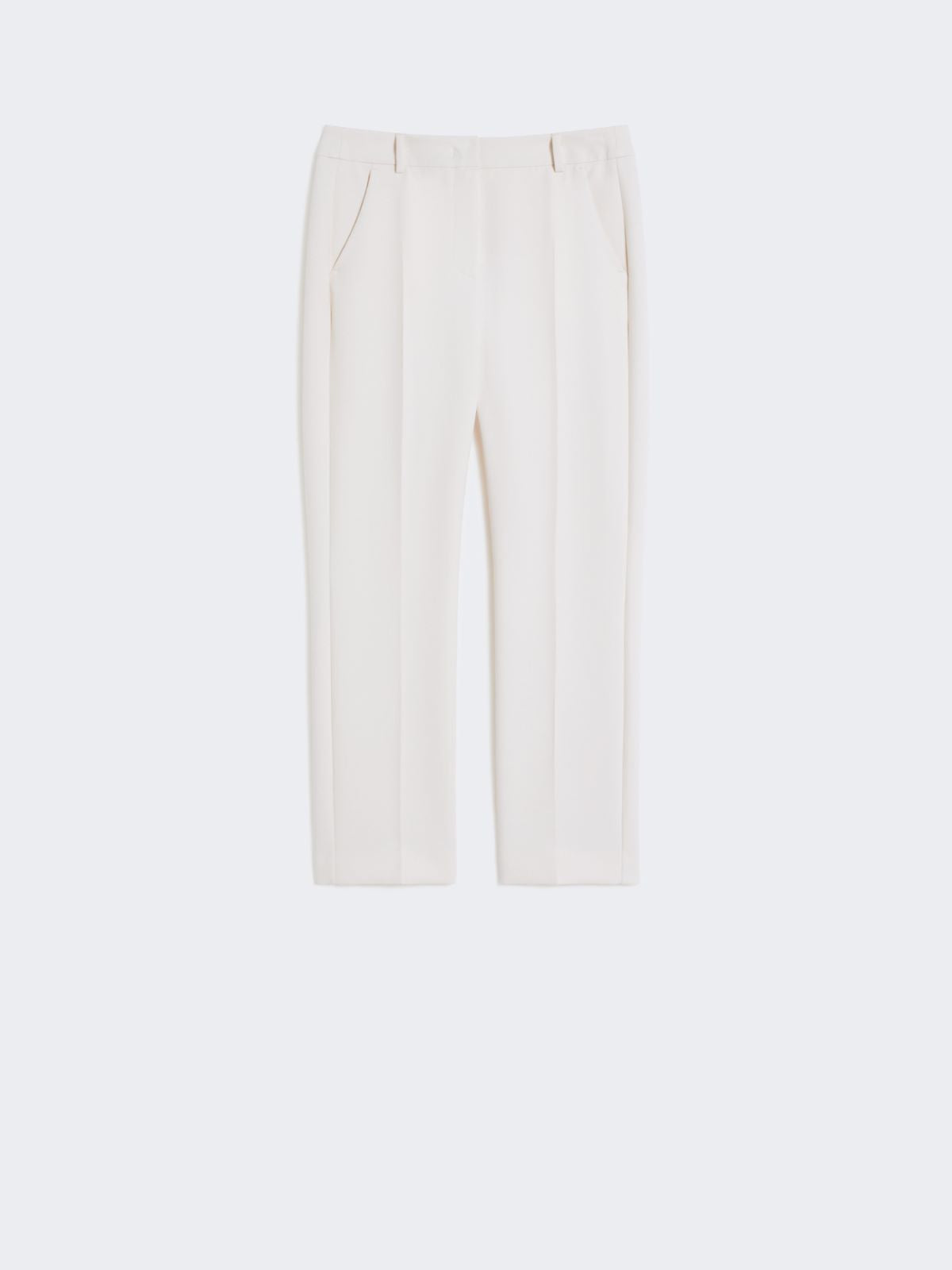 Double-faced viscose canvas trousers - Ivory