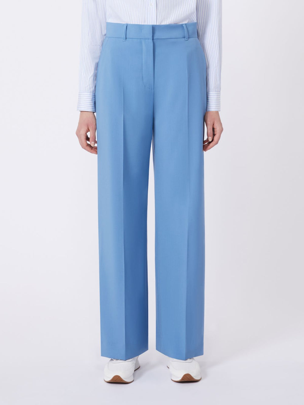 Woollen cloth palazzo trousers - Light blue