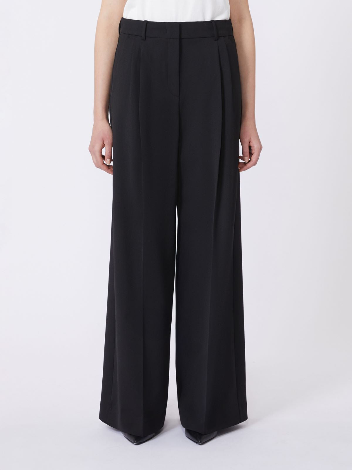 Wool-blend trousers - Black