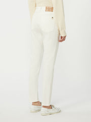 Slim-fit stretch cotton trousers - White