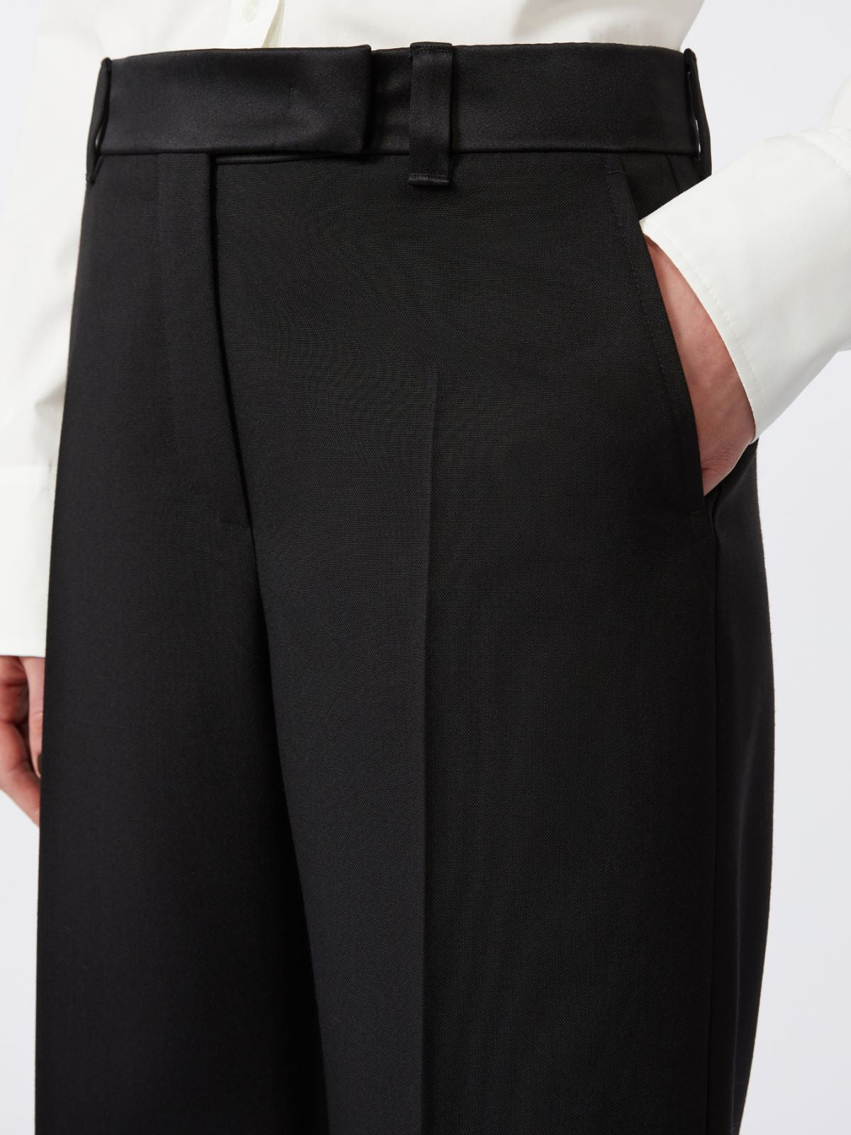 Wool cloth trousers - Black