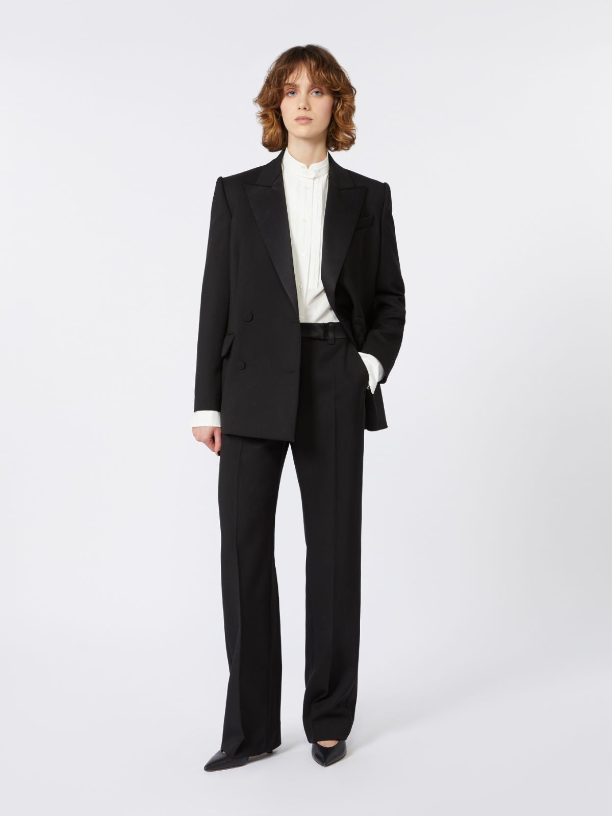 Wool cloth trousers - Black