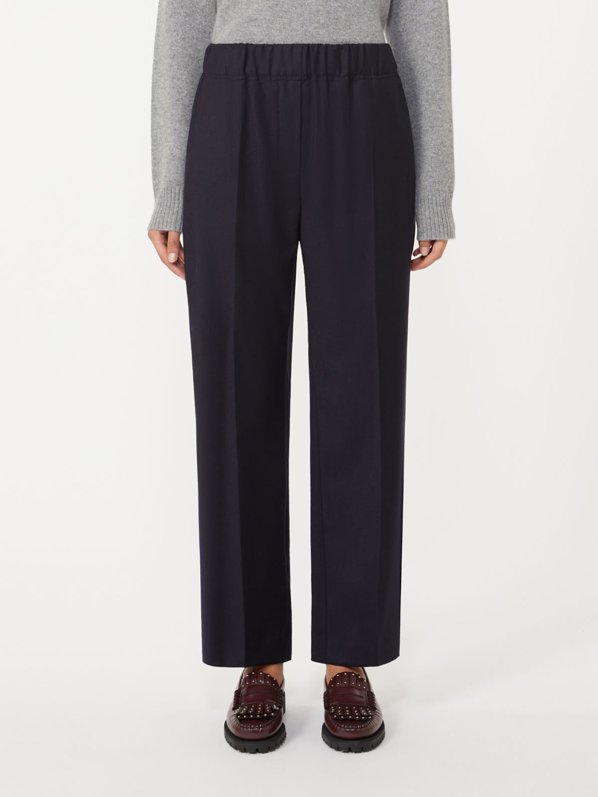 Wool flannel trousers - Navy