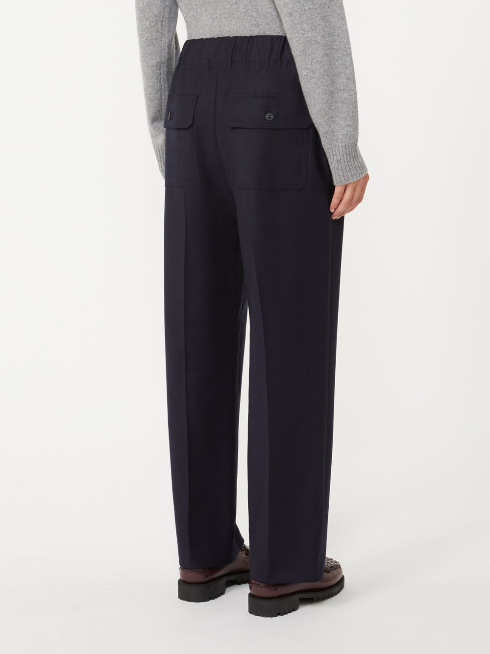 Wool flannel trousers - Navy