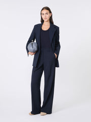 Wool palazzo trousers - Navy