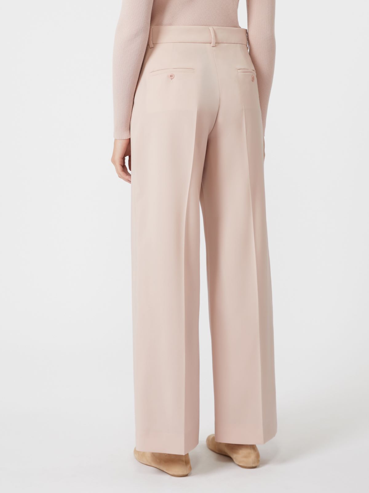 Wool palazzo trousers - Powder