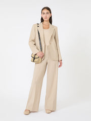 Wool palazzo trousers - Beige