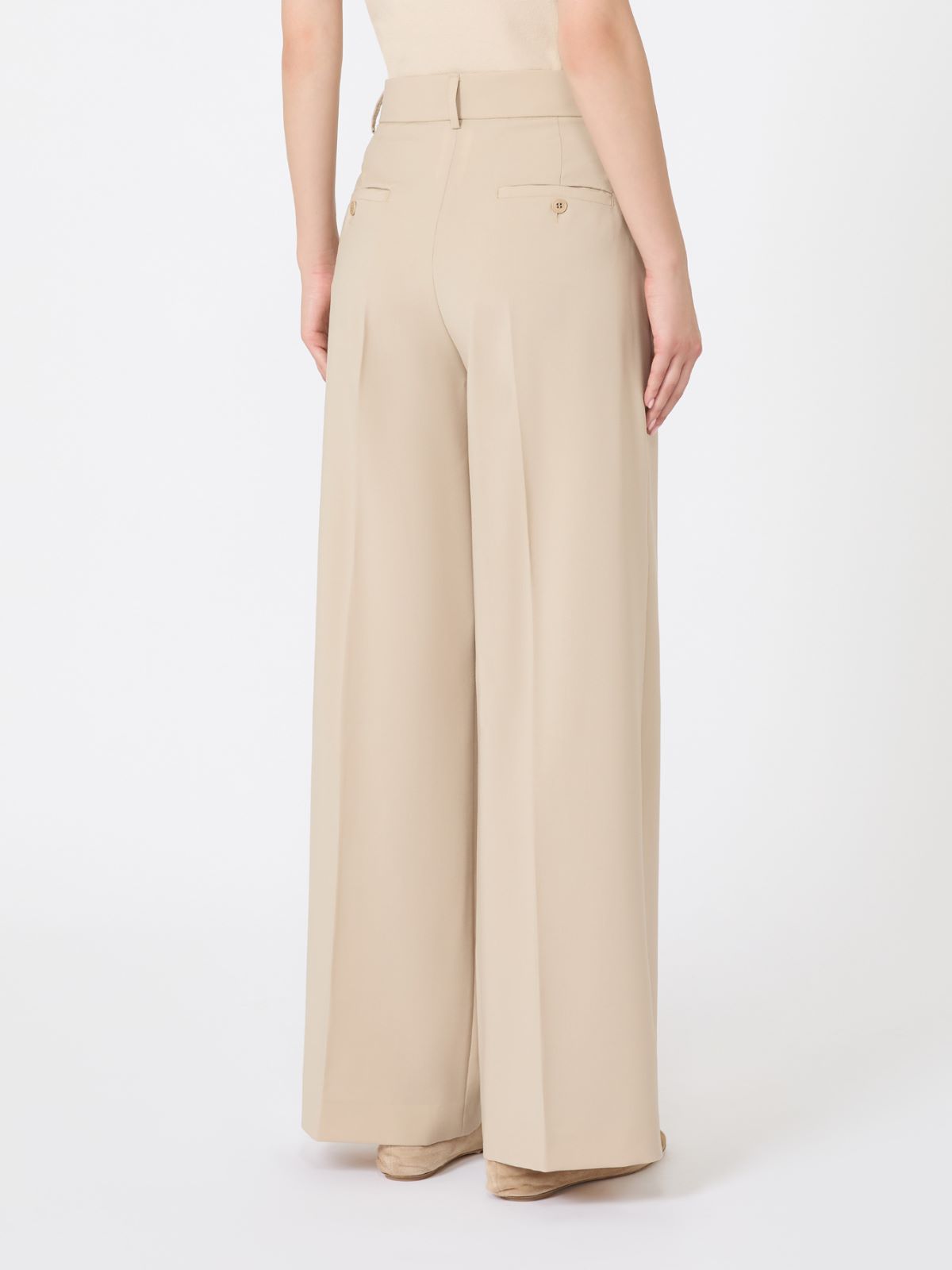 Wool palazzo trousers - Beige