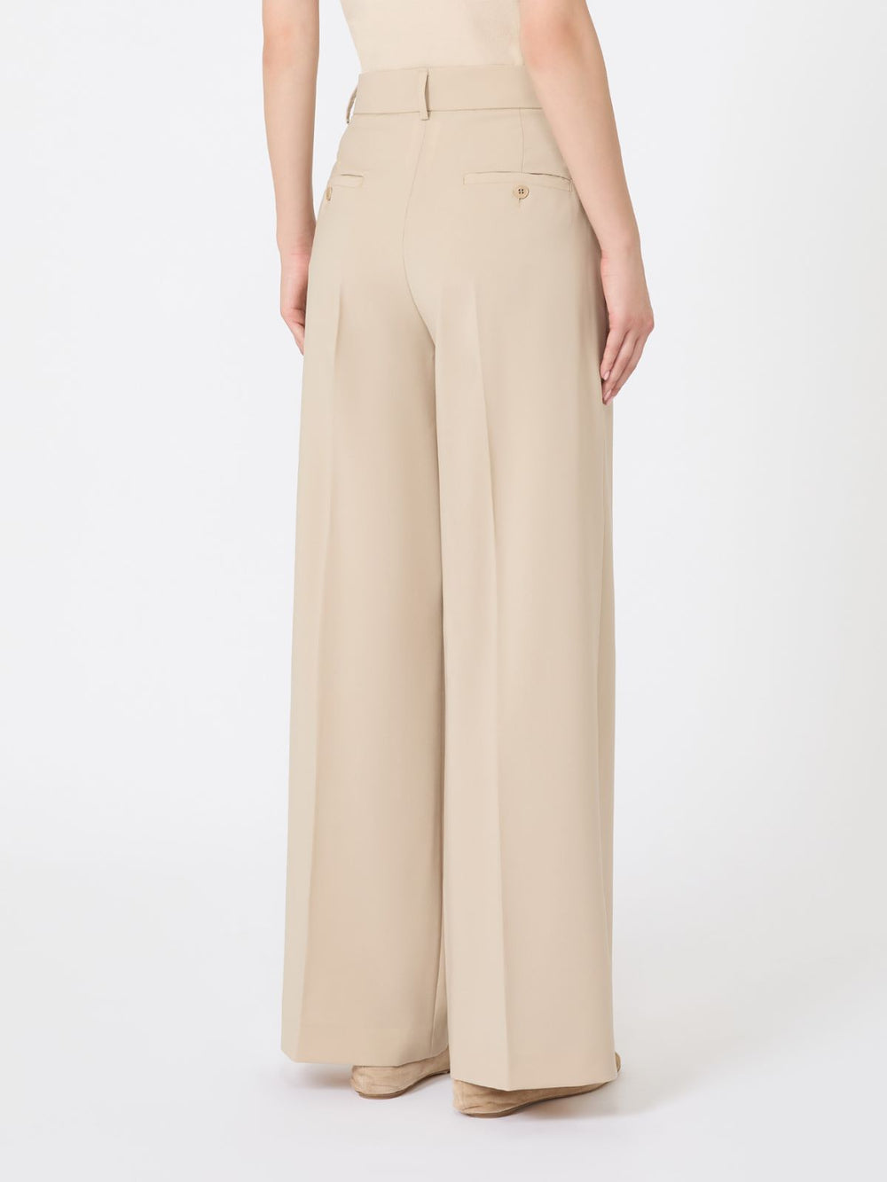 Wool palazzo trousers - Beige