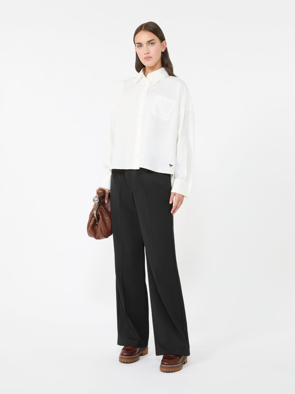 Technical gabardine wool trousers‎‎ - Black