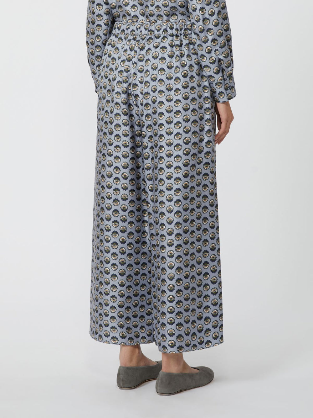 Wide-fit silk trousers - Light blue