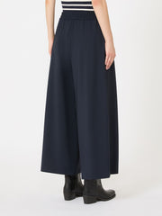 Relaxed-fit wool yarn trousers - Navy