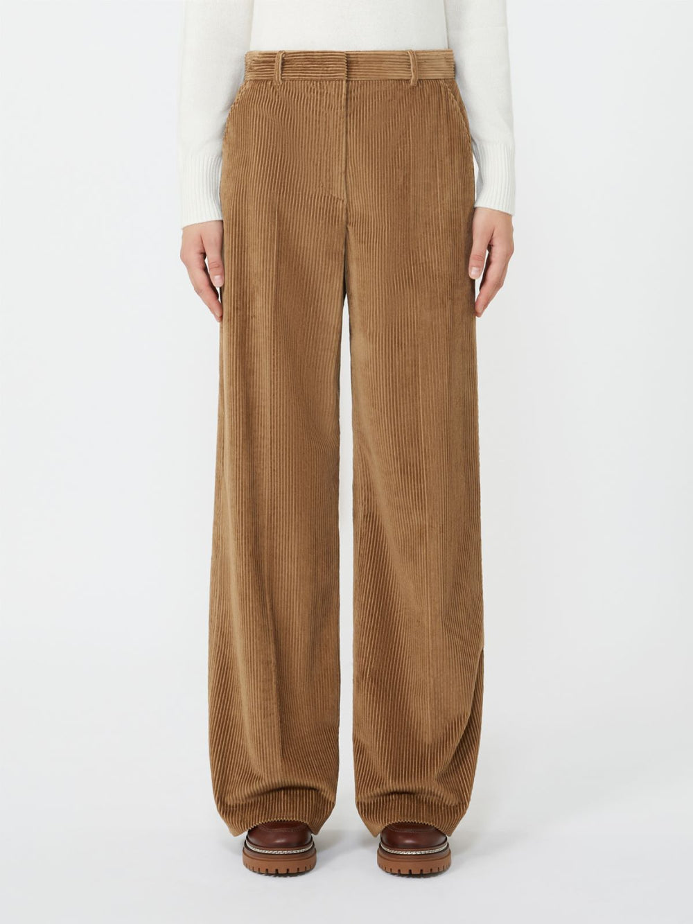 Wide-leg corduroy trousers - Hazelnut brown