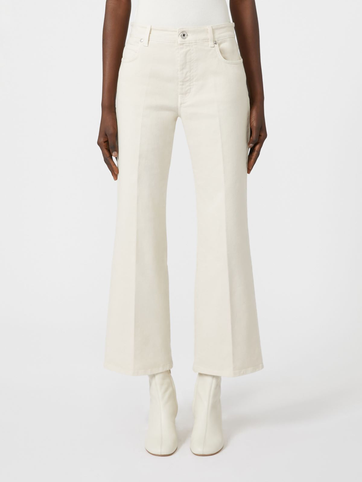 Cotton bull denim jeans - Ivory