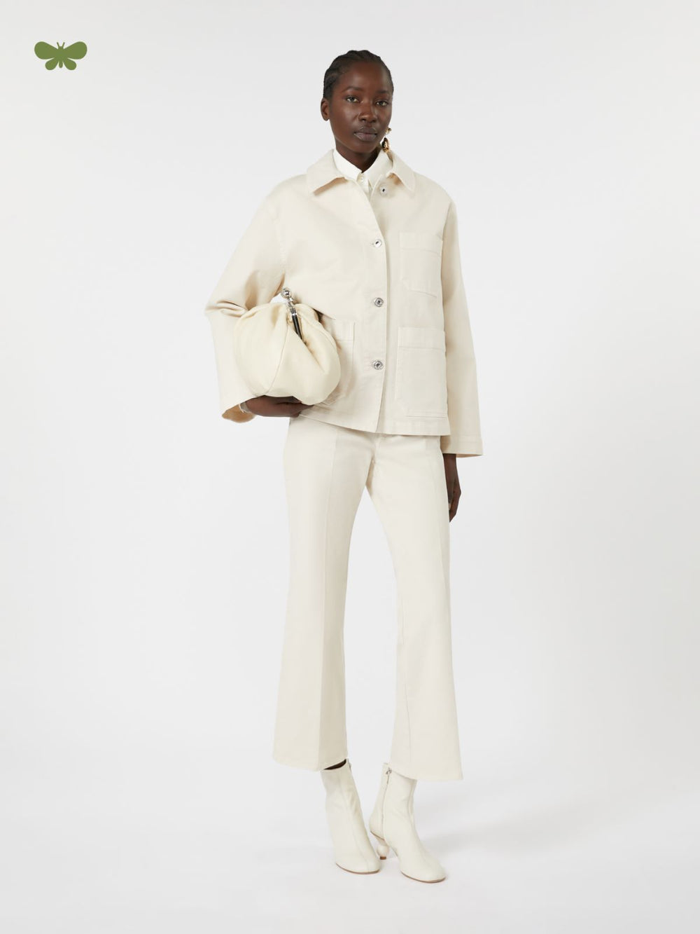 Cotton bull denim jeans - Ivory