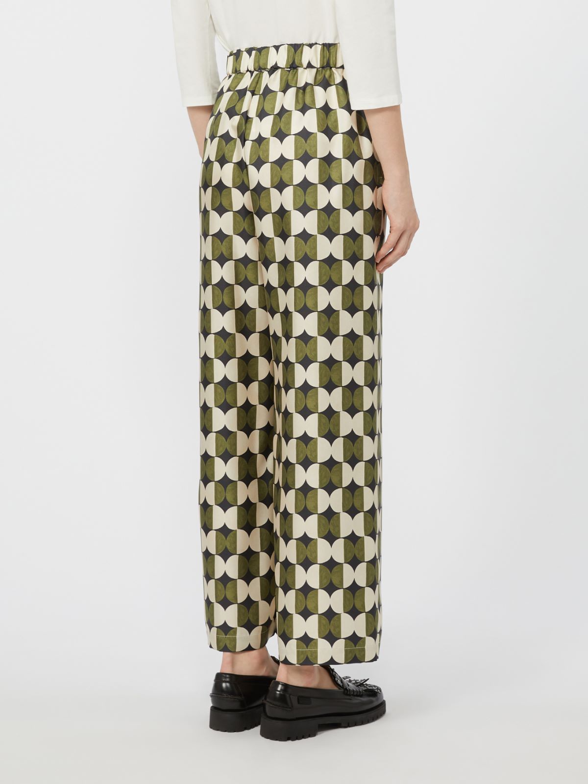 Silk twill trousers - Black