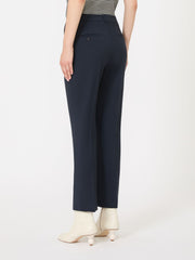 Woollen cloth cigarette trousers - Navy