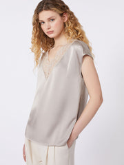 Feminine satin top - Nudo