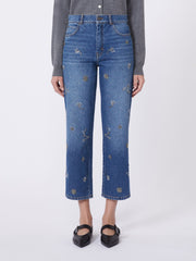 Embroidered denim jeans - Navy