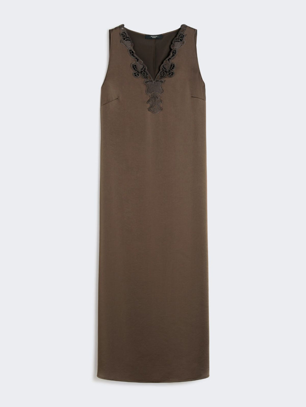 Long satin dress - Chocolate